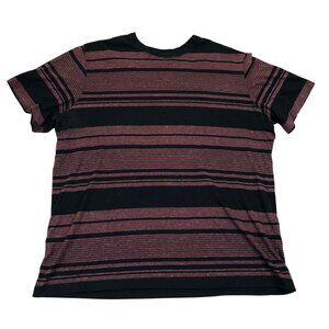 OP Ocean Pacific Mens Short Sleeve T-Shirt Size XL Red Black Striped Pullover